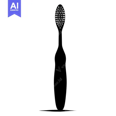 Popular premium asset: Black and White Silhouette of a Toothbrush