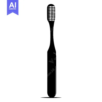 Black and White Silhouette of a Toothbrush