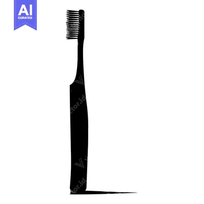 Black and White Silhouette of a Toothbrush