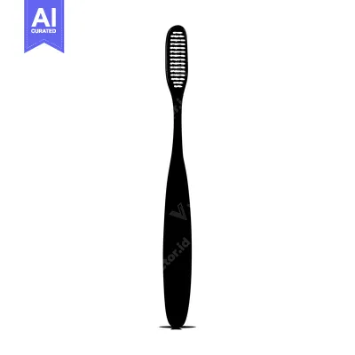 Aset premium populer: Black and White Silhouette of a Toothbrush