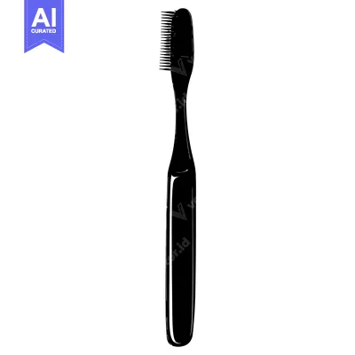 Black and White Silhouette of a Toothbrush