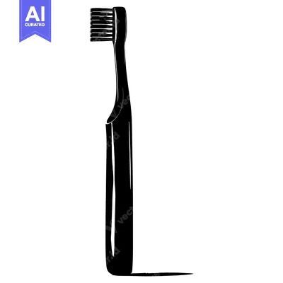 Aset premium populer: Black and White Silhouette of a Toothbrush