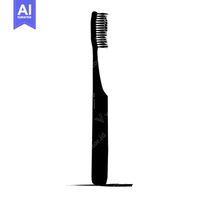 Black and White Silhouette of a Toothbrush