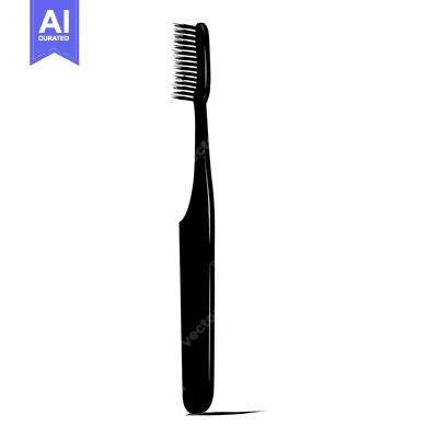 Black and White Silhouette of a Toothbrush