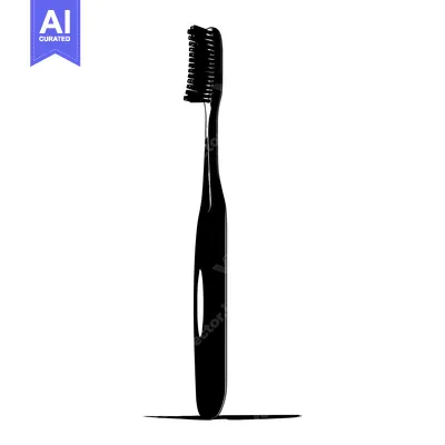 Aset premium populer: Black and White Silhouette of a Toothbrush