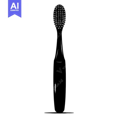 Aset premium populer: Black and White Silhouette of a Toothbrush