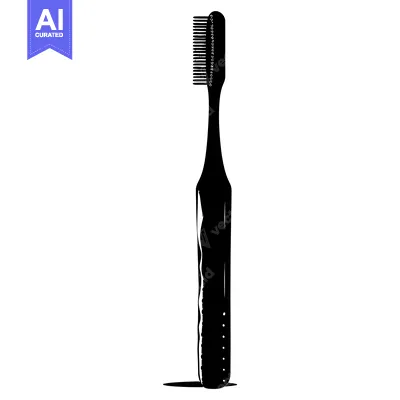 Black and White Silhouette of a Toothbrush