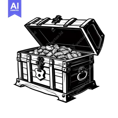 Open Wooden Treasure Chest Filled with Gold Coins