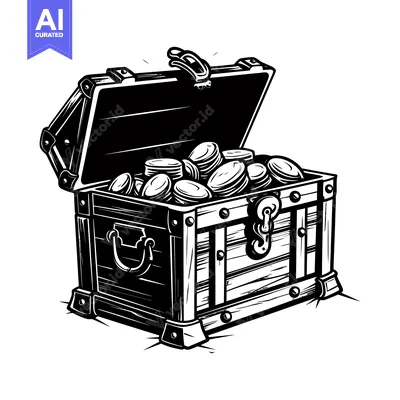 Open Wooden Treasure Chest Filled with Gold Coins
