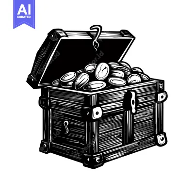 Aset premium populer: Open Wooden Chest Filled with Gold Coins