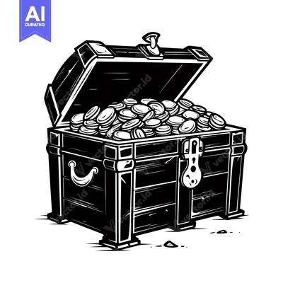 Open Wooden Treasure Chest Filled With Gold Coins