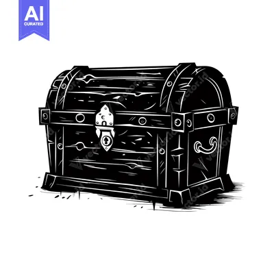 A Closed Wooden Chest with Metal Hardware