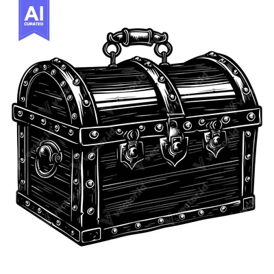 Popular premium asset: A Closed Wooden Chest with Metal Accents and Hinges