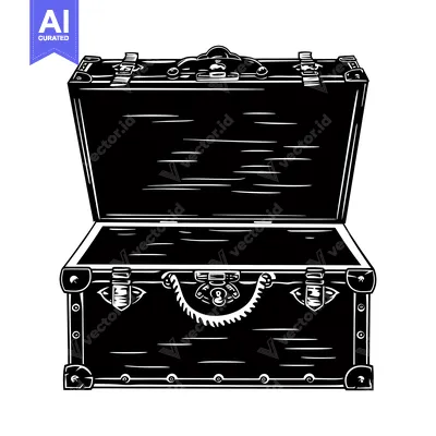 Popular premium asset: Open Wooden Chest with Metal Clasps and a Lock