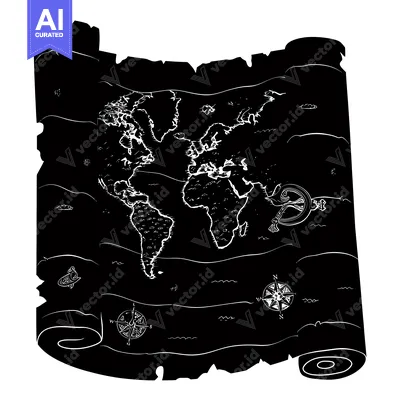 Popular premium asset: An Old World Map on a Rolled-Up Parchment