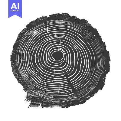 A Close-Up View of a Tree Trunk's Cross-Section, Revealing its Growth