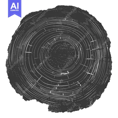 Premium design asset: Detailed Close-up of a Tree Trunk Cross-Section with Visible Growth Ri