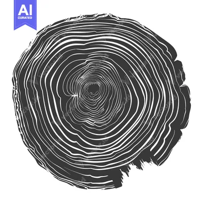 Cross-section of a tree trunk, showing the concentric rings
