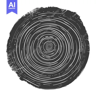 Aset desain premium: A Hand-Drawn Circular Illustration Representing Tree Rings