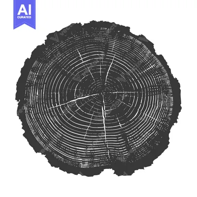 Popular premium asset: A Detailed Illustration of a Cross-Section of a Tree Trunk with Visibl