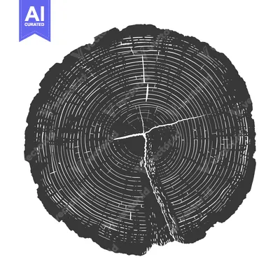 Aset premium populer: Cross-Section of a Tree Trunk with Visible Growth Rings