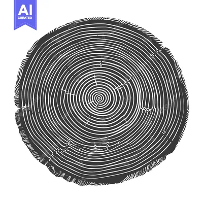 Aset premium populer: Cross Section of a Tree Trunk Showing Growth Rings