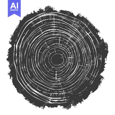 Premium design asset: Close-up of Tree Trunk Cross-Section with Visible Growth Rings