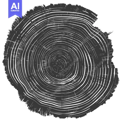 Aset premium populer: A Detailed Cross-Section of a Tree Trunk Showing Growth Rings