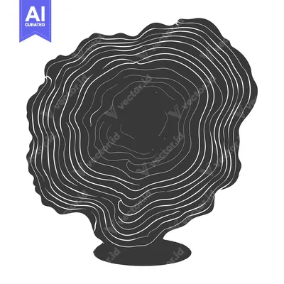 Aset desain premium: Abstract Black and White Illustration of Tree Rings