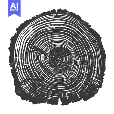 Aset premium populer: A Cross-Section of a Tree Trunk Showing Growth Rings