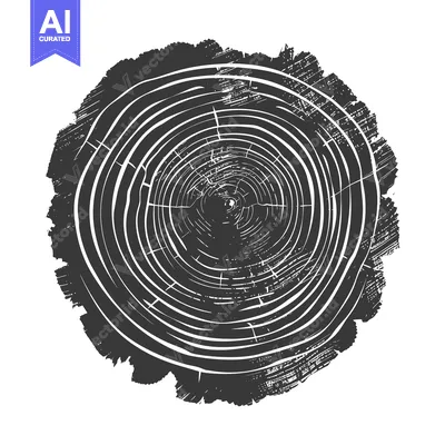 Aset desain premium: Black and White Circular Wood Grain Pattern