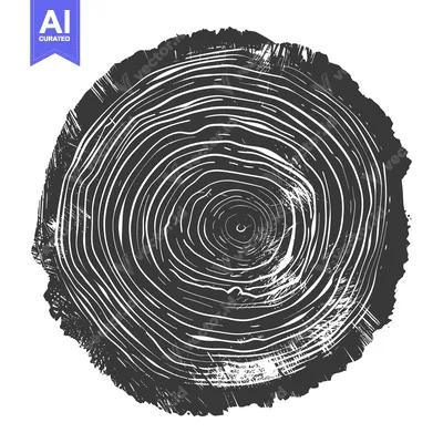 Aset premium populer: A Cross-Section of a Tree Trunk Revealing Growth Rings
