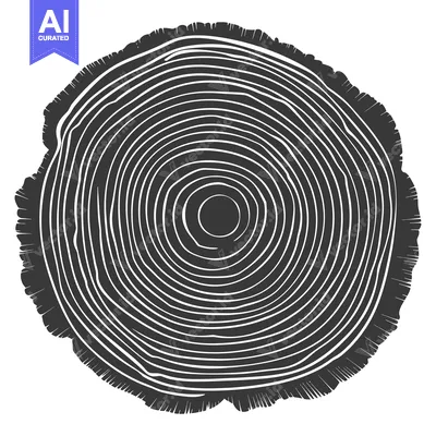 Premium design asset: Cross-Section of a Tree Trunk Showing Growth Rings