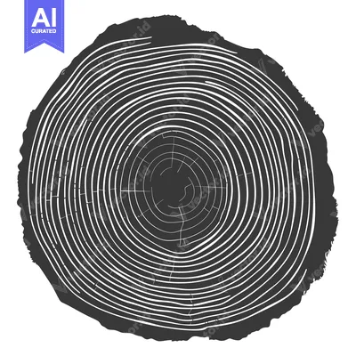 Premium design asset: Cross-section of a Tree Trunk with Visible Growth Rings