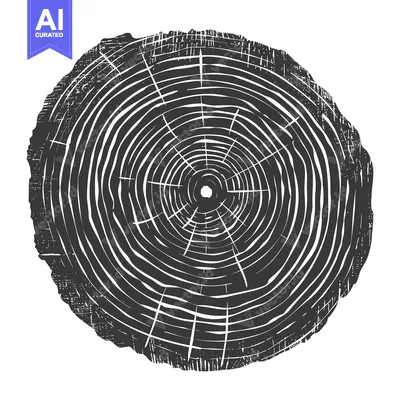 Premium design asset: A Detailed Cross-Section of a Tree Trunk Showing Growth Rings