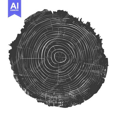 Premium design asset: A Cross-Section of a Tree Trunk with Visible Growth Rings