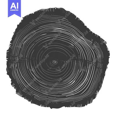 Aset desain premium: A Detailed Close-Up of a Tree Stump's Annual Growth Rings