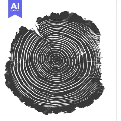 Premium design asset: A Detailed Cross-Section of a Tree Trunk Revealing Growth Rings