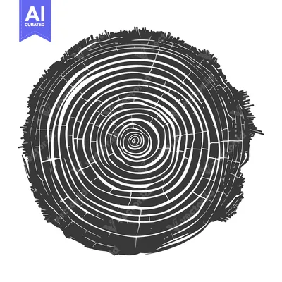 Aset premium populer: Cross-section of a tree trunk with visible growth rings