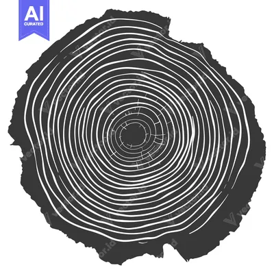 Aset premium populer: Cross-Section of a Tree Trunk with Visible Growth Rings
