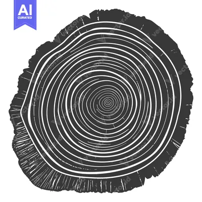 Premium design asset: Cross-section of a tree trunk with concentric rings