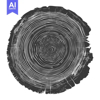 Premium design asset: A close-up image of a tree stump with concentric rings and a rough tex
