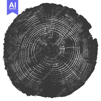 Aset desain premium: A Cross-Section of a Tree Trunk with Growth Rings