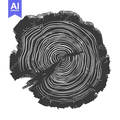 Aset premium populer: Cross-section of a Tree Trunk with Visible Growth Rings