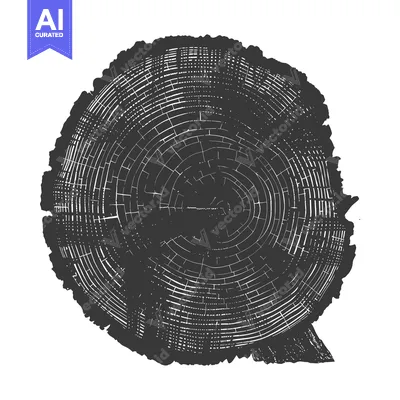 Aset premium populer: A Detailed Cross-Section of a Tree Trunk Showing Growth Rings