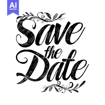 Popular premium asset: Hand-Drawn Calligraphy Save the Date with Floral Accents