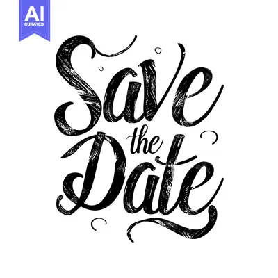 Handwritten "Save the Date" Text with Grunge Texture