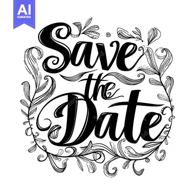 Aset premium populer: Save the Date Floral Hand-Lettered Design