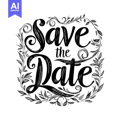 Popular premium asset: Hand-drawn "Save the Date" with Floral Border