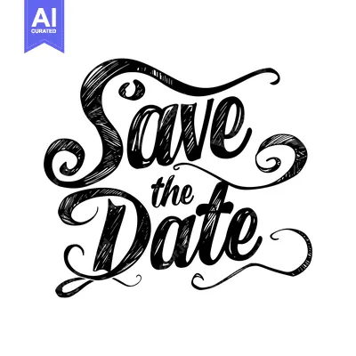 Popular premium asset: Hand-drawn "Save the Date" Script with Swirls